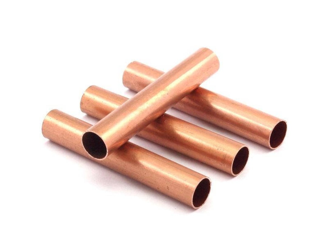 Copper Tube Beads 5 Raw Copper Tube Beads 60x10mm Hole Size 9mm