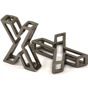 Letra X preta, 2 letras X banhadas a preto, iniciais, maiúsculas, pingente inicial de letra para colares personalizados