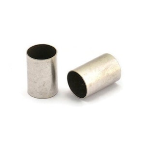 Silver Tube beads, 6 Antique Silver Plated Brass Tubes (12x18mm) Bs 1473 H0285