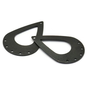 Schwarzer Tropfen Charme 4 strukturierte oxidierte schwarze | Etsy