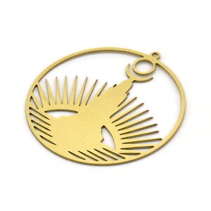 Brass Round Charm, 2 Raw Brass Round Shaped Charm With 1 Loop, Charm Pendants (40x38x0.60mm) SMP0569