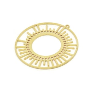 Brass Round Charm, Raw Brass Circle Pendants With 1 Loop, Brass Earrings (42x40x0.80mm) SMP1772