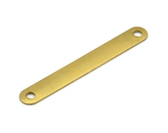DIY Necklace Charm, 10 Raw Brass Stamping Connectors  (54x7mm)  B0183