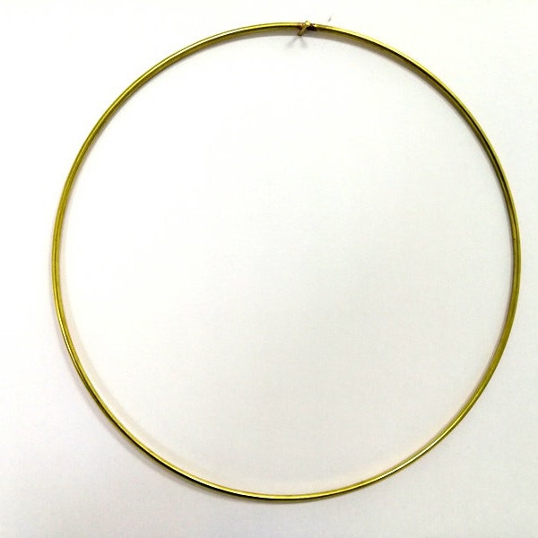 Brass Macrame Ring, Raw Brass Circle Macrame Hoop, Wall Art Decor, Dreamcatcher, Hanging (210mm)