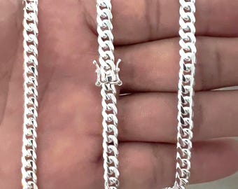 Collana Uomo Cubana In Argento 925 Massiccio 14mm - Icy Miami Cuban Link - Foto 2