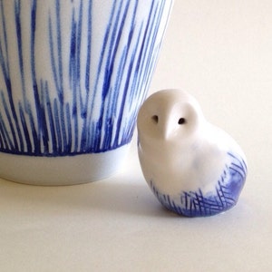 Mini Porcelain Snow Owl Figurine