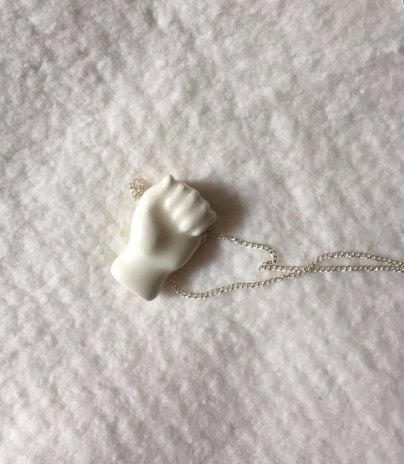 Fist Pendant Porcelain Hand Pendant 