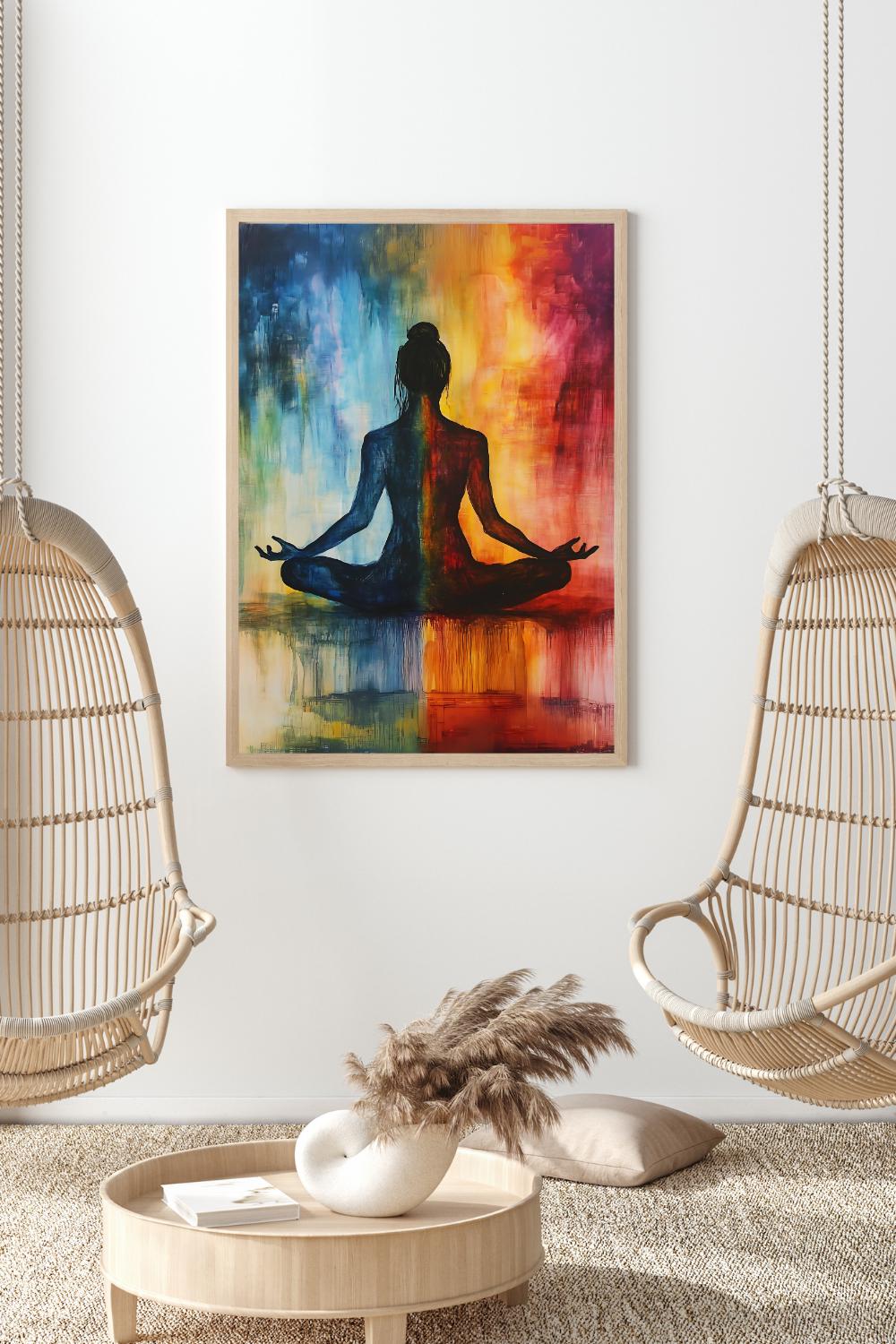 Vibrant Meditation Wall Art - Chakra Balance Digital Poster | Yoga ...