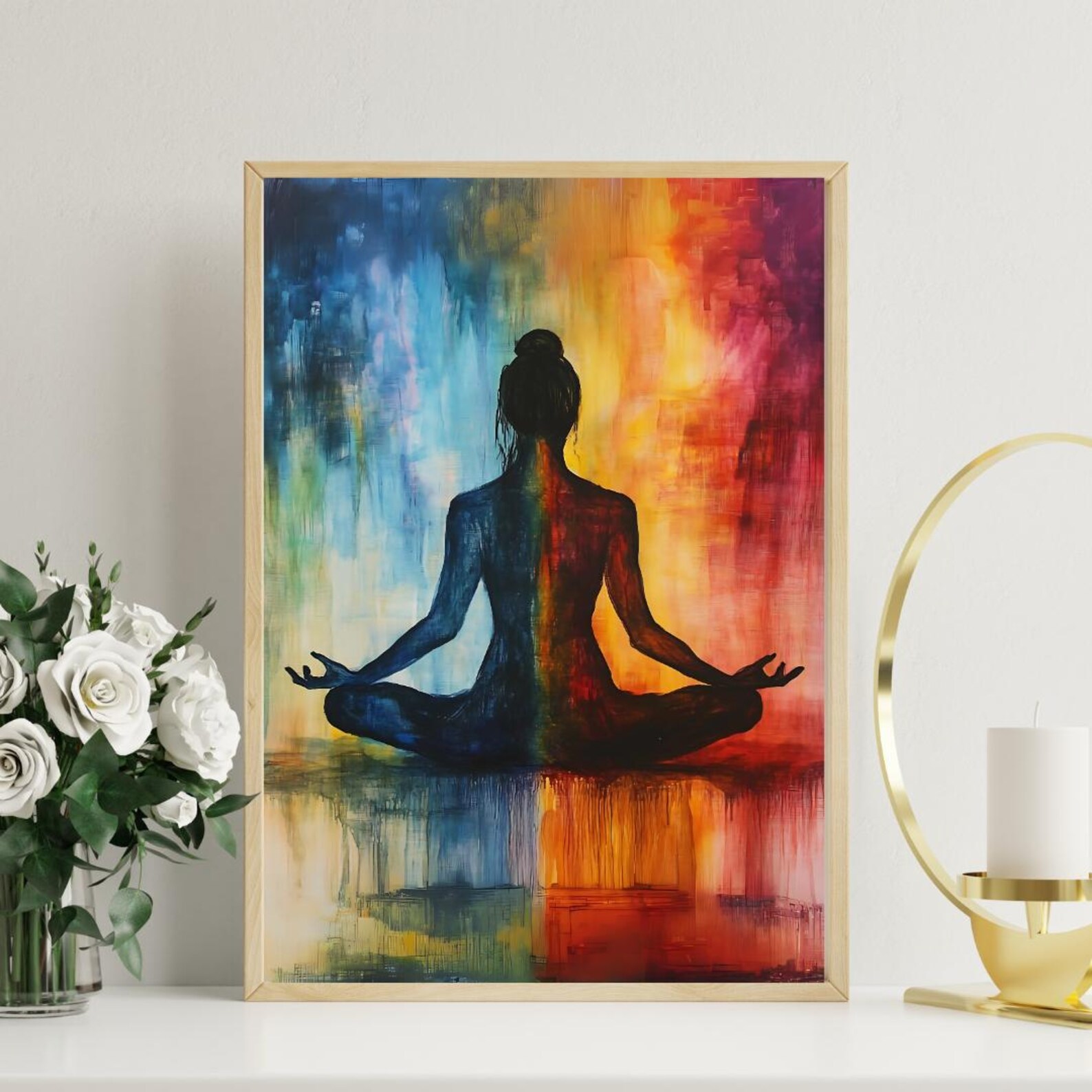 Vibrant Meditation Wall Art - Chakra Balance Digital Poster | Yoga ...