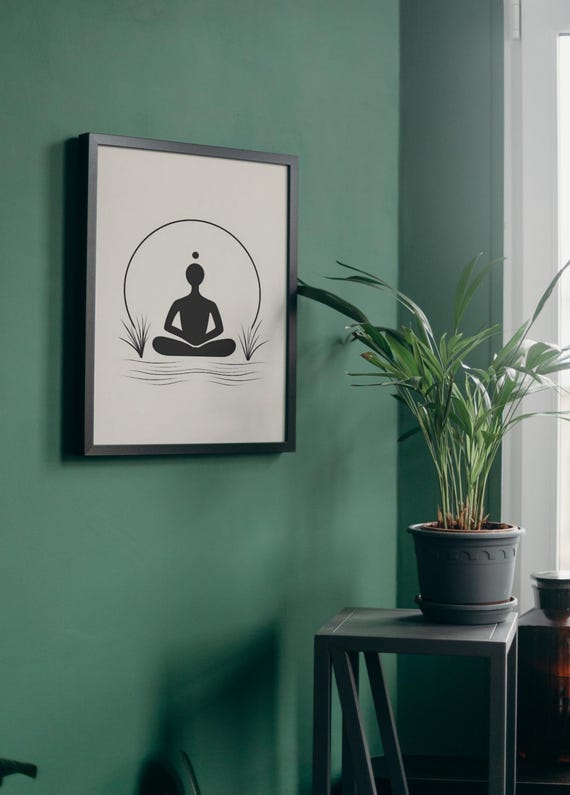 Minimalist Meditation Art Print: Zen Yoga Room Decor (digital