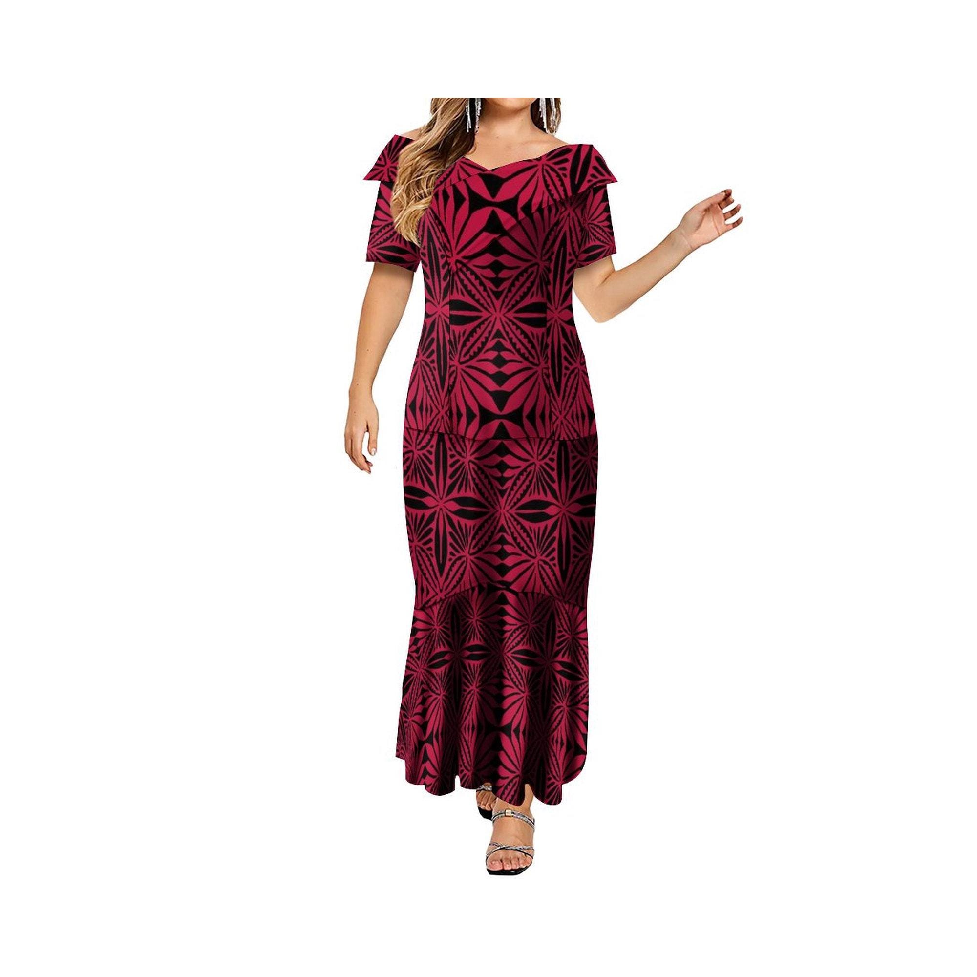 fitted lace wedding dress Amazon.com: Women's Elegant Dress Samoan Dress Polynesian Tribe Designed  Women's V-Neck Long Dress: Clothing, Shoes & Jewelry main image 1