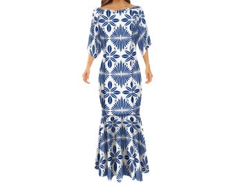 ladies fishtail dresses Nadia Long Sleeve Fishtail Midi Dress Mint
