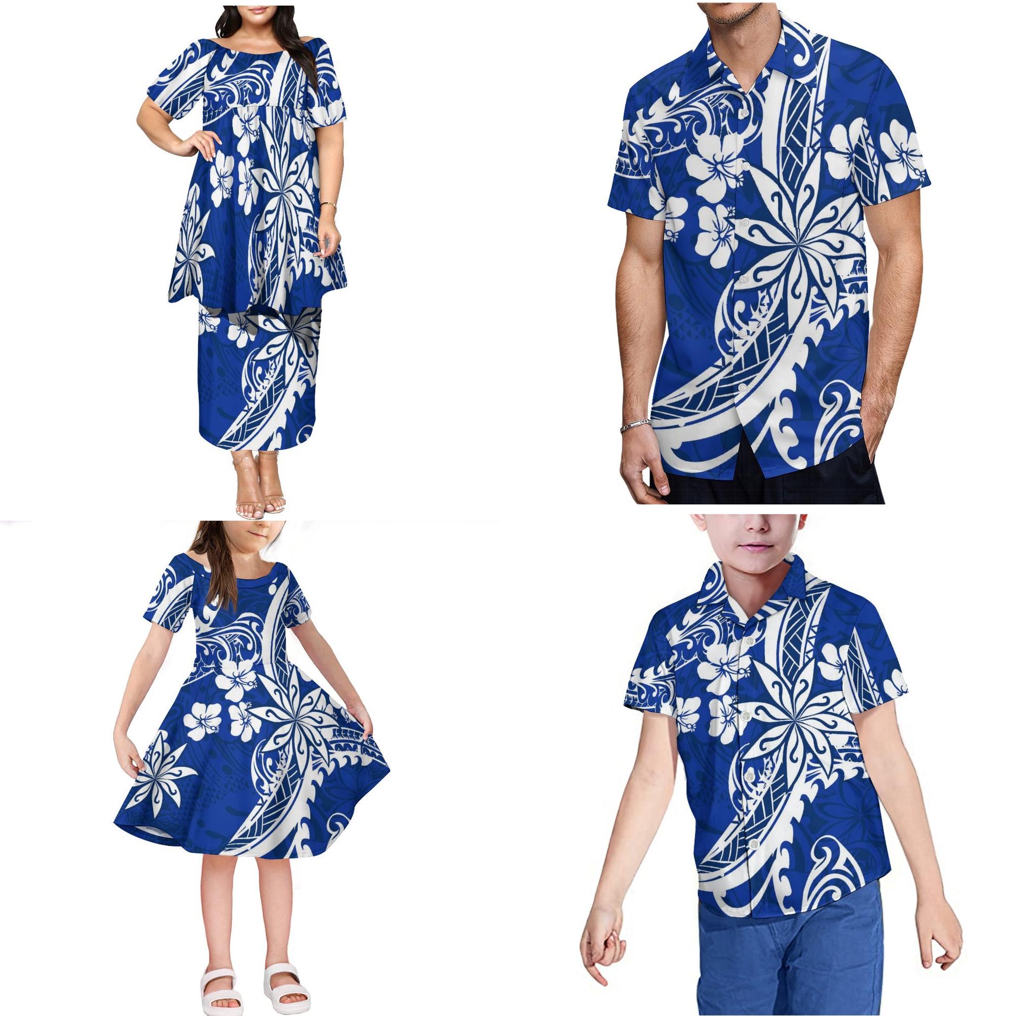 MORNWORLD Women's 2-Piece Puletasi Dress Set - Polynesian Island Style, XX-Large