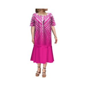 High Quality Custom Print Micronesian Mumu Dress Plus Size Women Dress Mermaid Dress