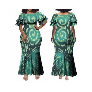 formal samoan dress patterns Amazon.com: 2024 New Fiji Tonga Tribeswomen One-Shoulder Pleated Slit Dress Samoan Women's Polynesian Party Dress : Clothing, Shoes & Jewelry