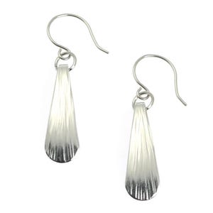 Earrings, Chased Aluminum Teardrop, Hypoallergenic, 10th Anniversary Gift