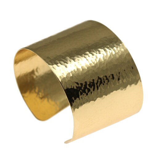 Hammered Gold Cuff Bracelet Wide Gold Cuff Statement Gold - Etsy