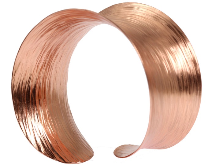 Copper Bark Bangle Bracelet  7th Anniversary Gift For Her