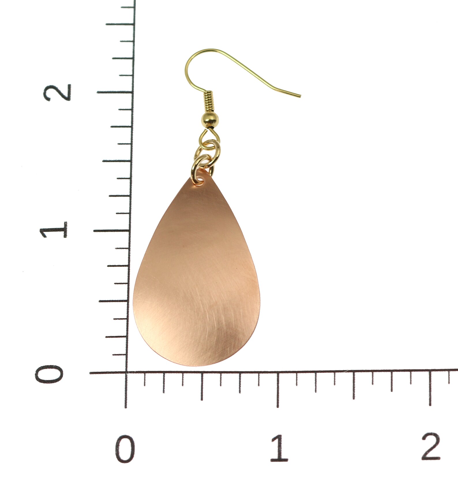 Brushed Copper Teardrop Earrings Copper Drop Earrings Copper Etsy
