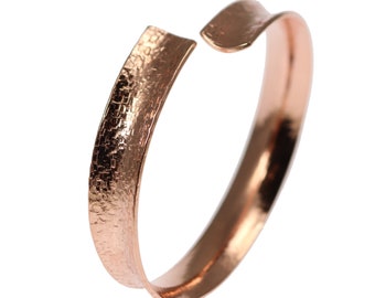 Texturized Anticlastic Copper Bangle Bracelet - Solid Copper Bangle Bracelet - Uncoated Solid Copper Bangle - 7th Anniversary Gift