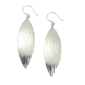 10 Year Anniversary Gift, Chased Aluminum Leaf Earrings, 10th Anniversary Gift For Her, Ten Year Anniversary Gift, Aluminum Anniversary