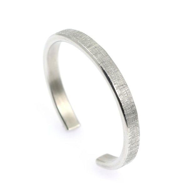 10 Year Anniversary Gift Thin Linen Aluminum Cuff Bracelet 10th Anniversary Gift Ten Year Anniversary Gift Aluminum Anniversary