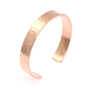 10mm Wide Hammered Copper Cuff Bracelet - Uncoated Solid Copper Cuff - Gifts for Her - Gifts for Him - 7 Year Anniversary Gifts