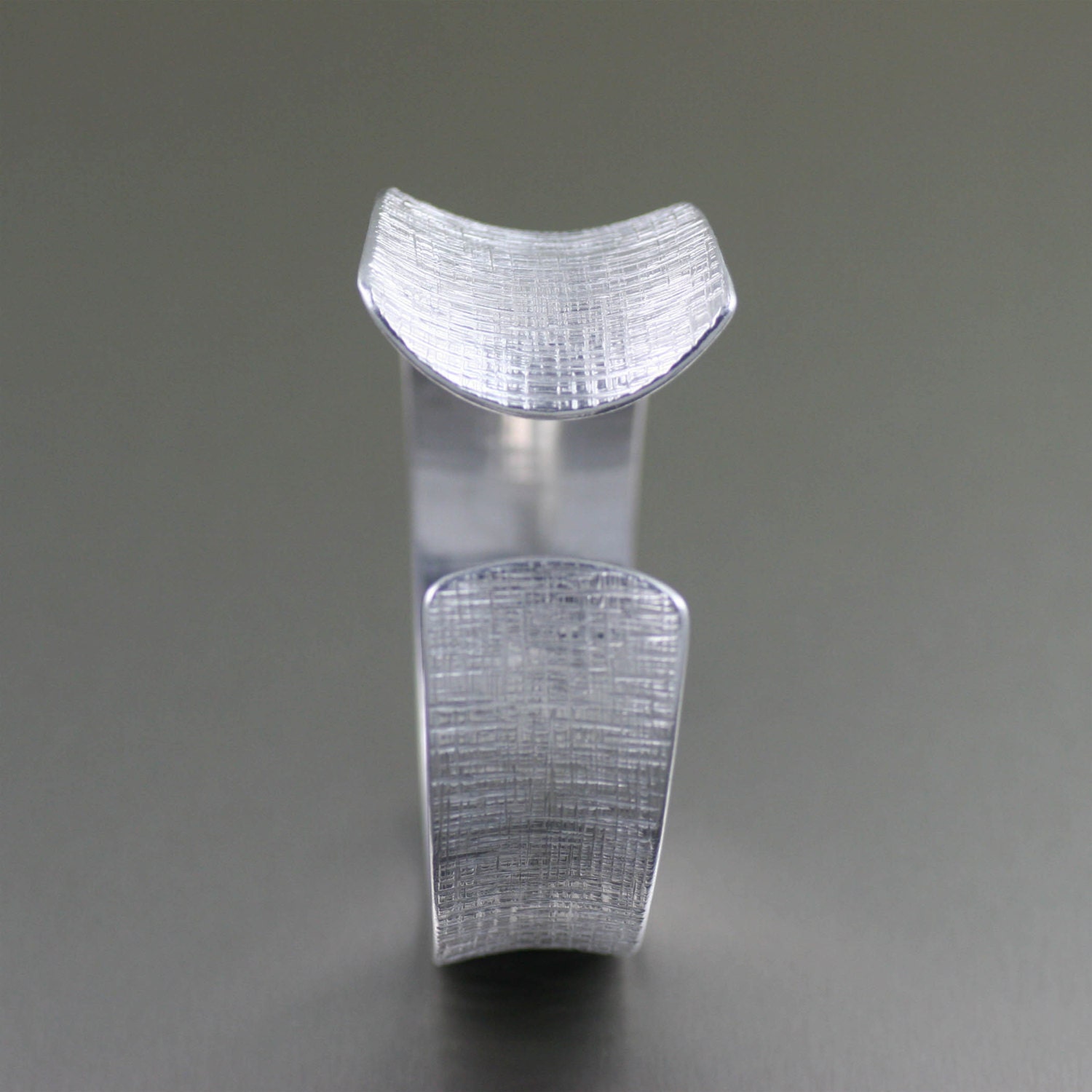 Tapered Linen Aluminum Bangle Bracelet Silver Toned | Etsy