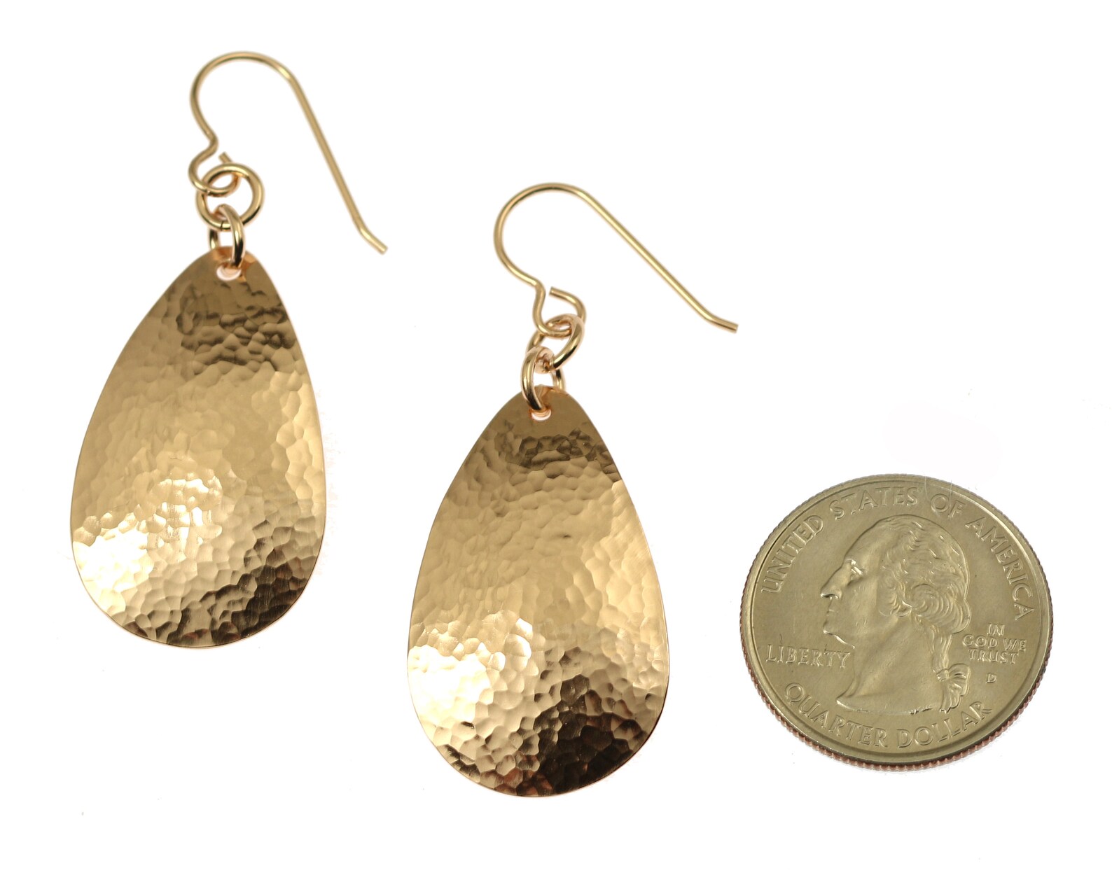 Hammered Bronze Teardrop Earrings Bronze Drop Earrings Etsy