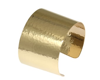Hammered 14K Gold Filled Cuff Bracelet: Wide Statement Bangle