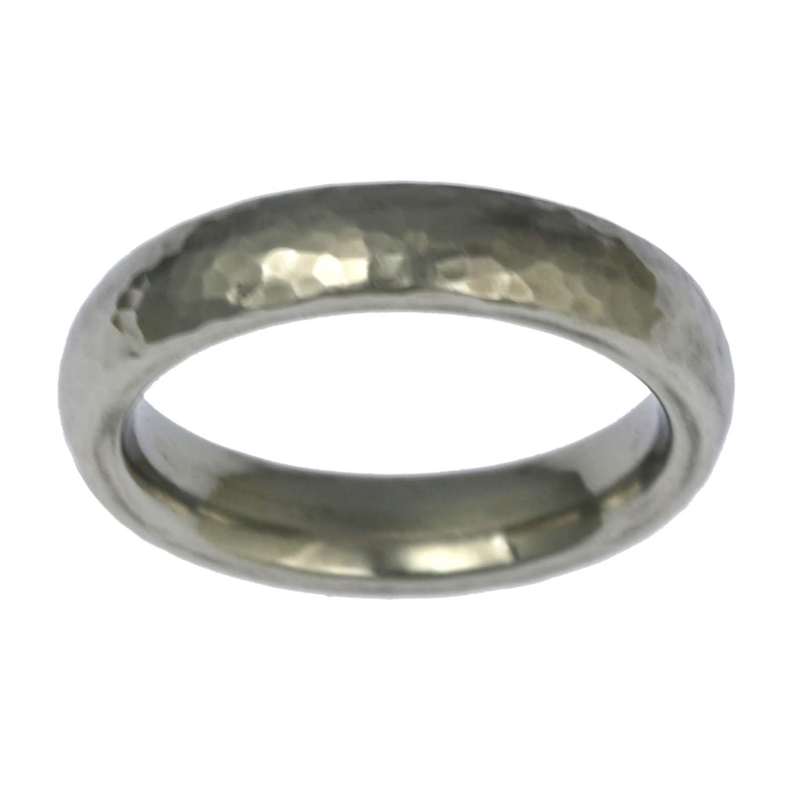 5mm Hammered Stainless Steel Mens Ring Mens Hammered Wedding Etsy