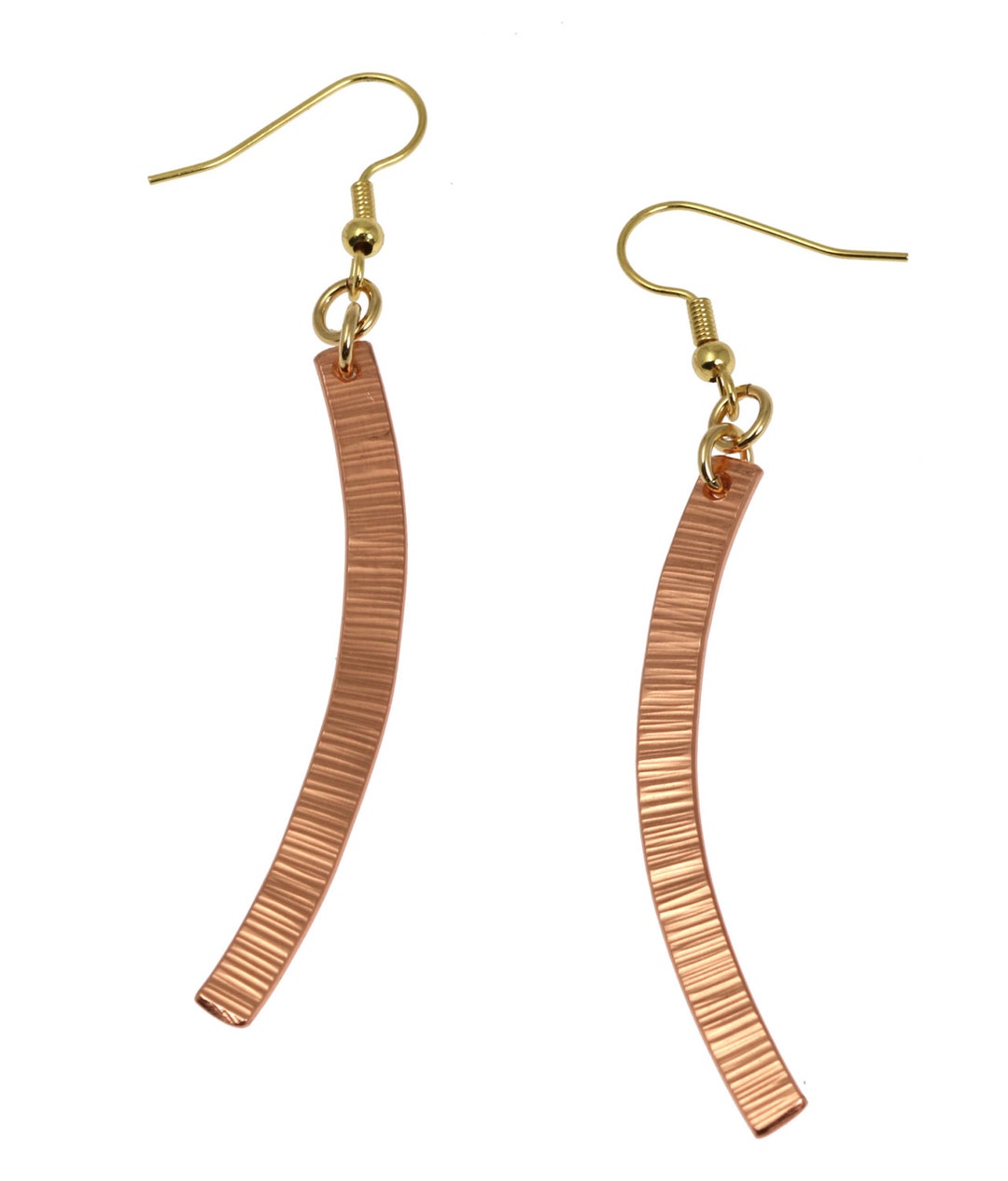 Chased Copper Drop Earrings Makes a Unique 7th Wedding Anniversary Gift
