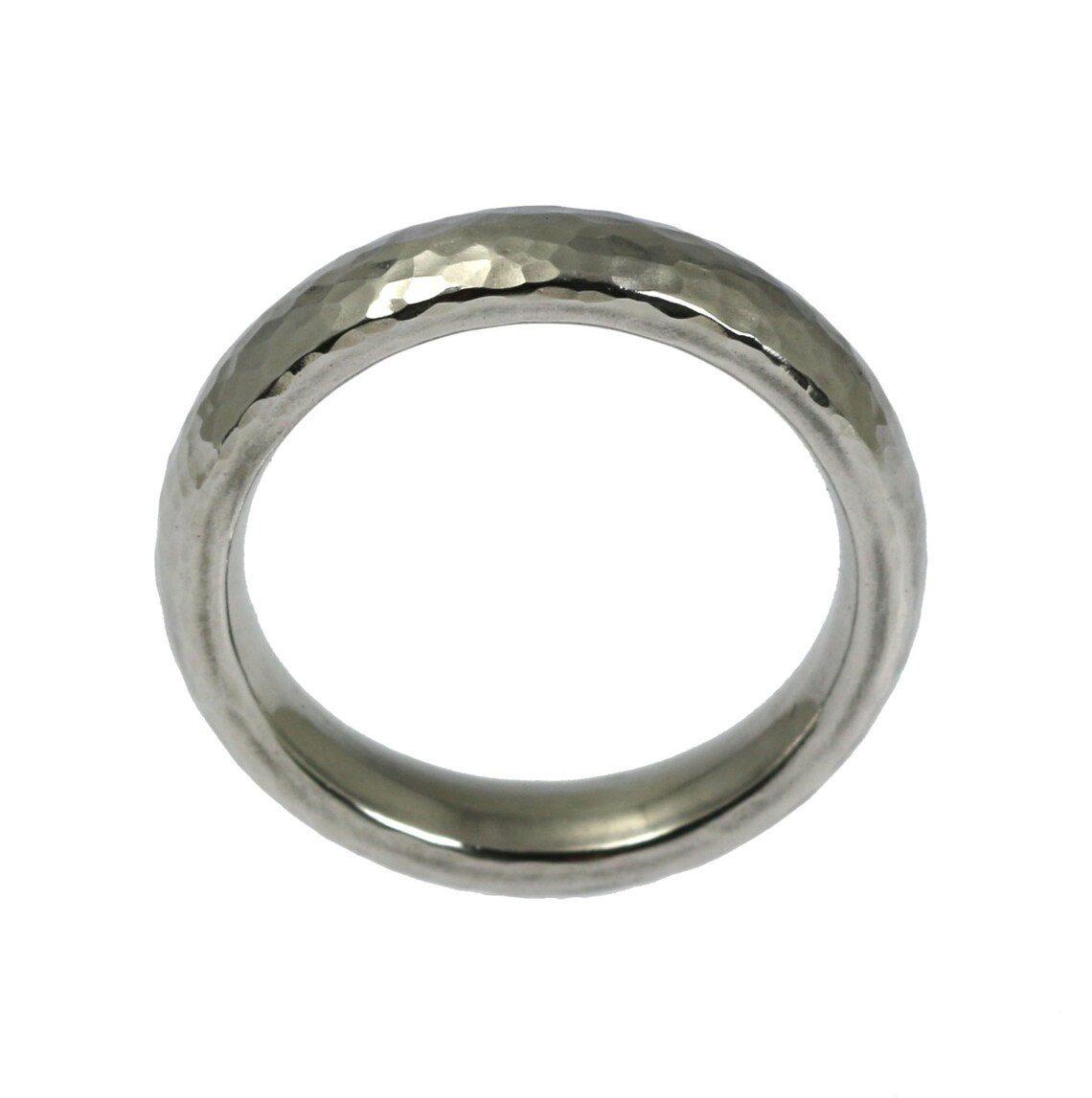 5mm Hammered Stainless Steel Mens Ring Mens Hammered Wedding Etsy