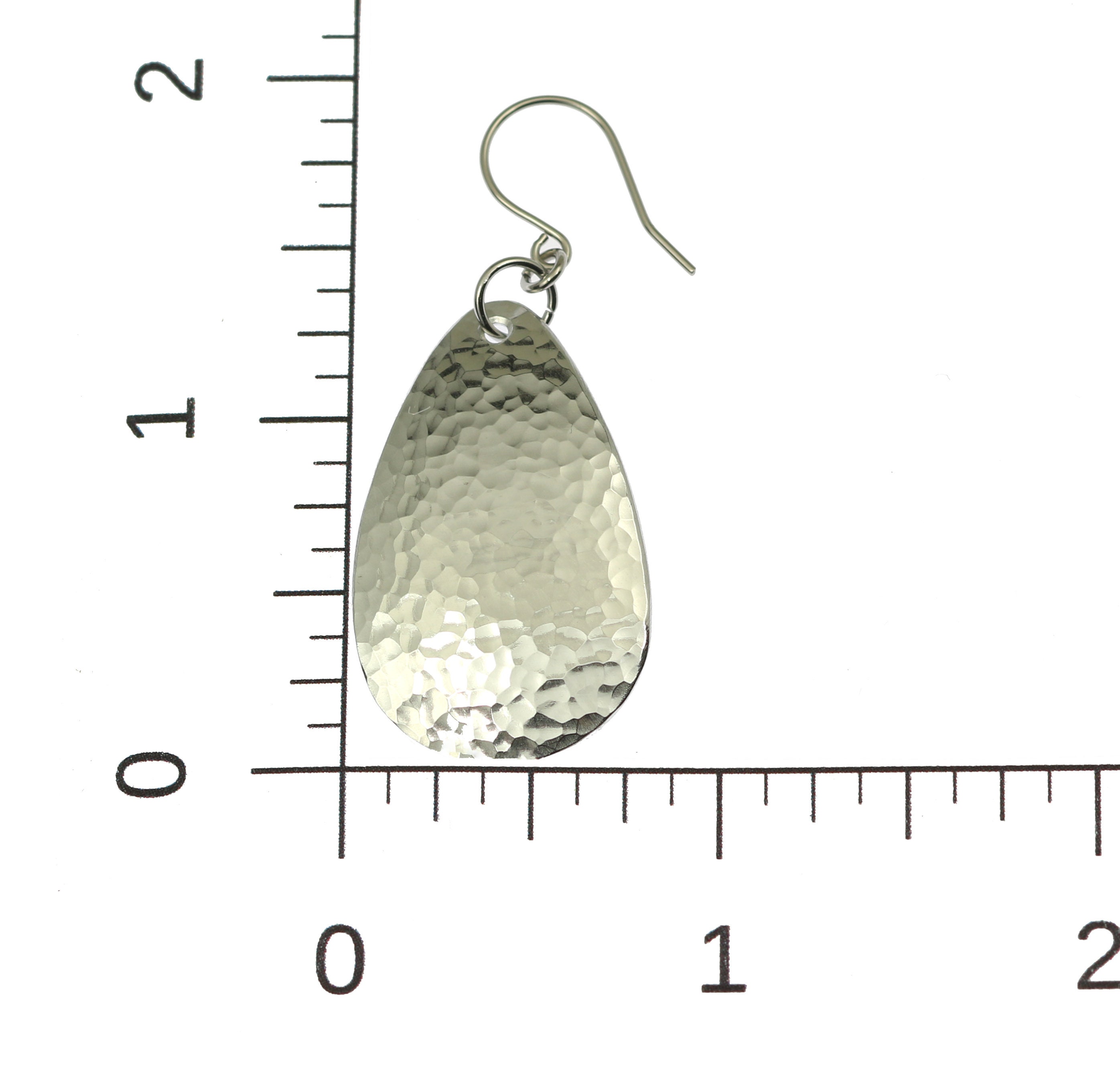 10 Year Anniversary Gift Hammered Aluminum Teardrop Earrings 10th