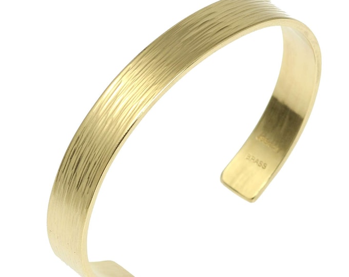 10mm Wide Bark Nu Gold Tone Brass Cuff Bracelet - Gold Cuff Bracelet -Brass Cuff Bracelet - Gold Bracelet - Bark Gold Cuff Bracelet