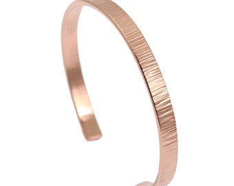 7 Year Anniversary Gift  Thin Chased Copper Cuff 7th Anniversary Gift For Her Seven Year Anniversary Gift Copper Anniversary Gifts for Her