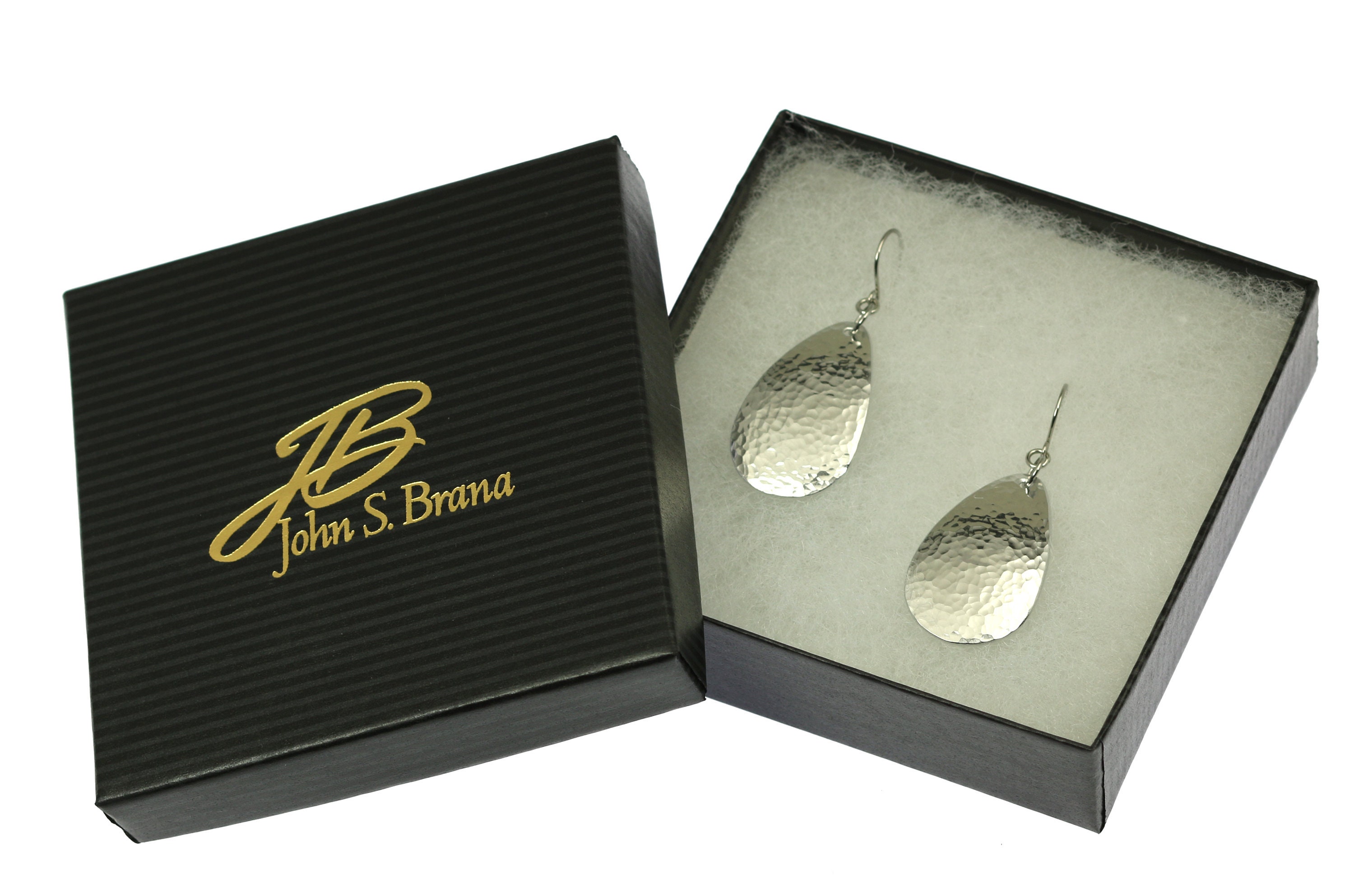 10 Year Anniversary Gift Hammered Aluminum Teardrop Earrings 10th