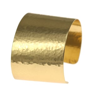 1 3/4 Inch Wide Hammered Gold Cuff Bracelet by John S Brana Handmade Jewelry image 3