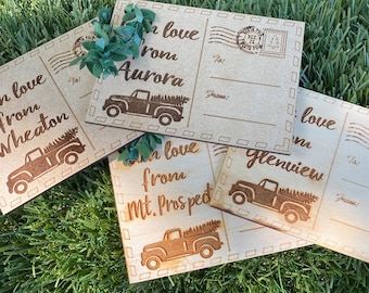 Con amore da cartolina di Natale file di ornamento SVG