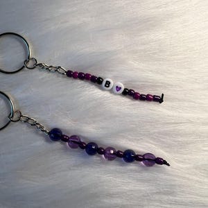 Beaded initial keychains