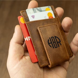 Portefeuille initial, Cadeau pour lui, Portefeuille pour homme, Portefeuille personnalisé, Cadeau intemporel, Pince à billets personnalisée, Portefeuille monogramme, Cadeau pour la fête des pères