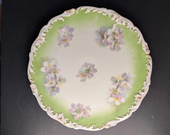 Antique Porcelain Plate by Tressemanes & Vogt in Limoges, France