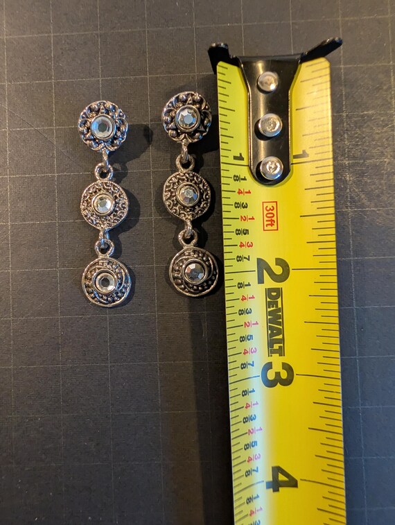 Signed Robert Rose Post Back Dangle Earrings - image 8