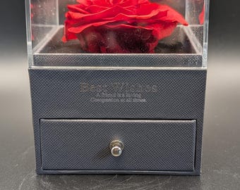 Preserved Rose Gift Box with Projection Necklace and Ring – Wishes Jewelry
