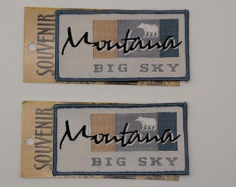 Vintage-Style Embroidered Montana "Big Sky" Souvenir Patches