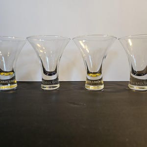 Bacardi Flared Logo Glasses: Yellow Limon & Blue Vanilla, Set of 4