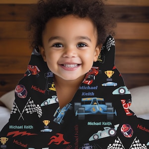 Personalized Race Car Baby Blanket: Custom Name Swaddle