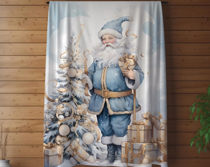 Vintage Santa Claus Christmas Blanket: Holiday Cozy Throw