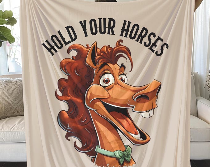 Horse Plush Blanket: Equestrian Gift, Cozy Horsehead Design