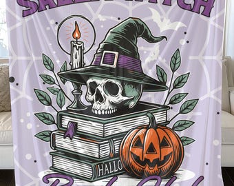 Salem Witch Book Club Blanket: Plush Reading Throw, Fall Home Decor